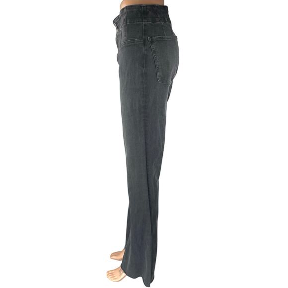 Lucky Brand Women's Black High Waist Frayed Bootcut Flared Denim Jeans Pants 10 - Picture 2 of 5